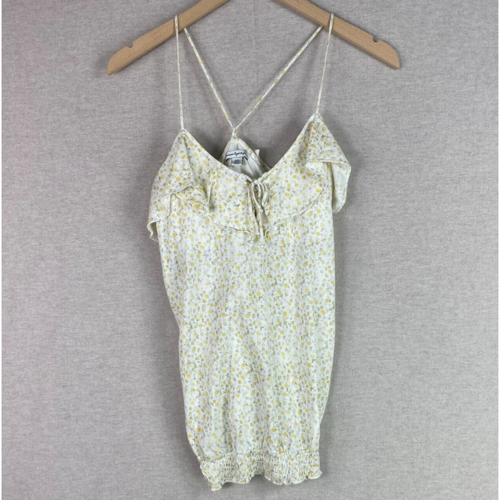 American Eagle Womens Top Size M‎ Dainty Floral Feminine Ruffle Cottagecore